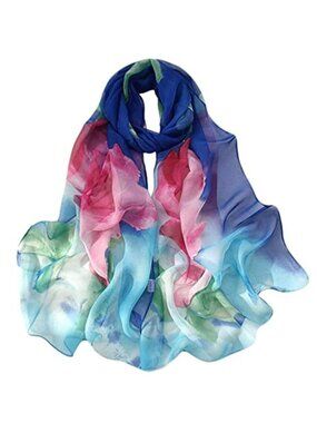 Floral Sheer Lightweight Scarf Shawl Beach Wrap Head Neck Scarf All Season